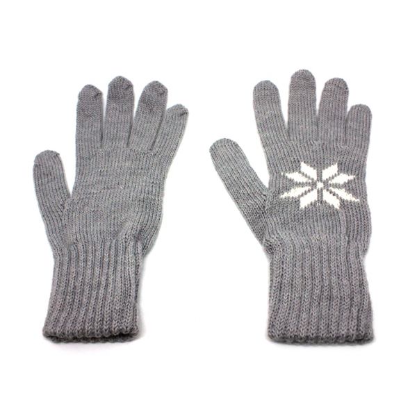 Strick Handschuhe Forst perlfarbe/weiss