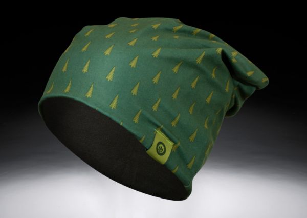 FORST-Mütze aus grünem Stoff - Motiv 3 Tannen