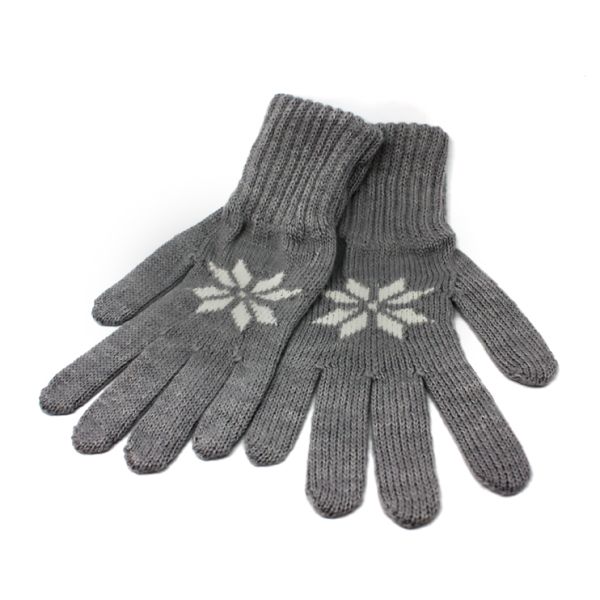 Strick Handschuhe Forst perlfarbe/weiss