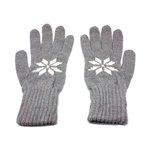 Strick Handschuhe Forst perlfarbe/weiss