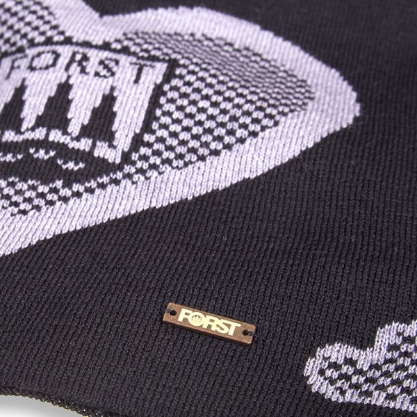 FORST-Schal Schwarz-Grau mit Herzchen-Muster