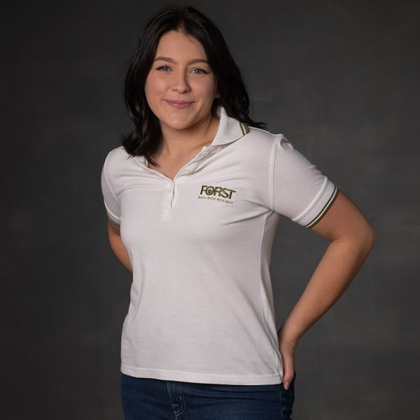 Weißes FORST Damen-Poloshirt