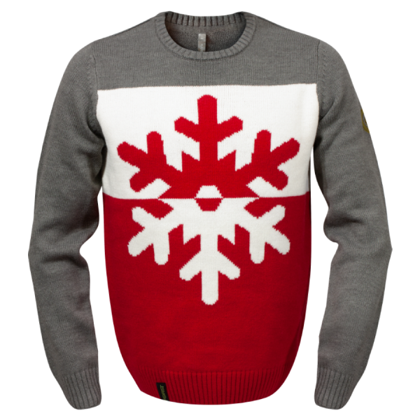 Weihnachtspullover FORST Weiß-Rot