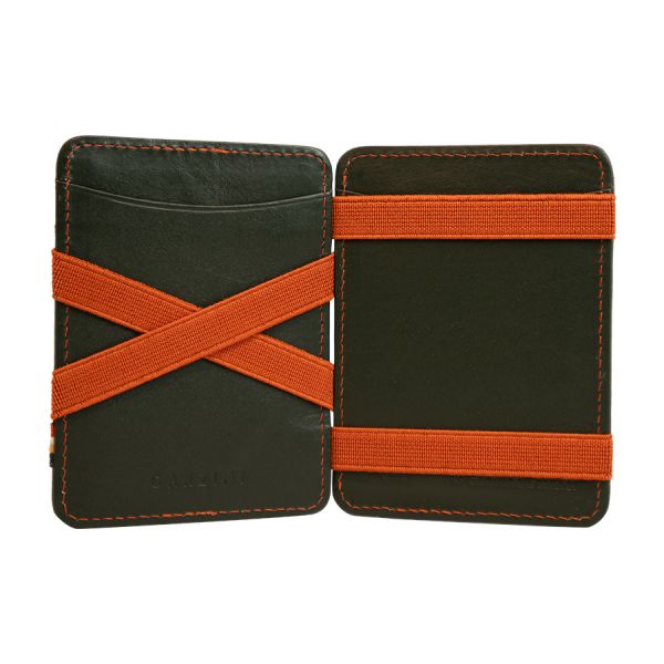 FORST Ledergeldtasche grün/orange GARZINI