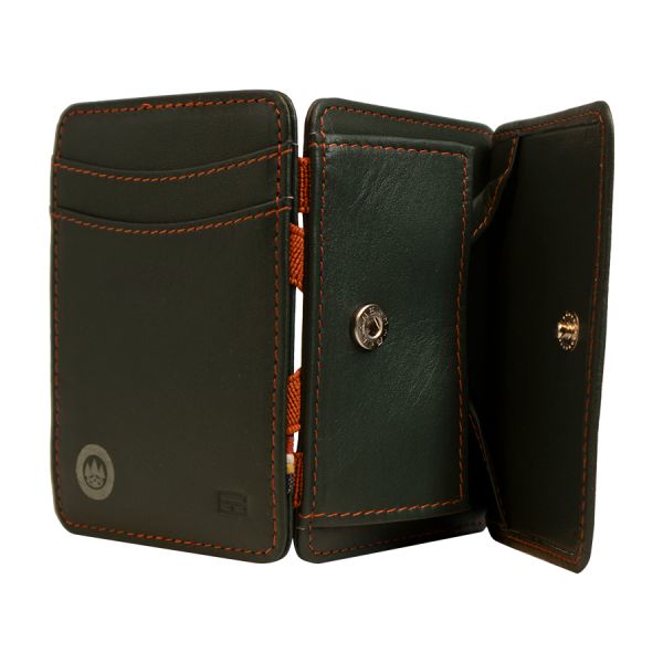 FORST Ledergeldtasche grün/orange GARZINI