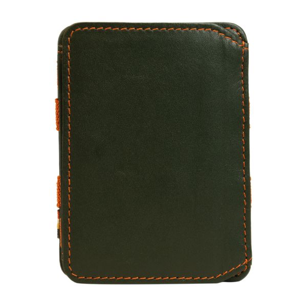FORST Ledergeldtasche grün/orange GARZINI