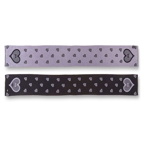 FORST-Schal Schwarz-Grau mit Herzchen-Muster