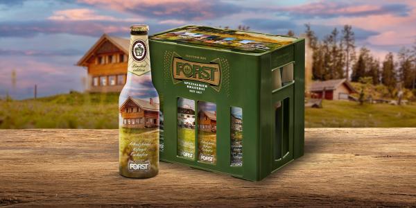 „FORST Souvenir Box“ mit Motiven Südtiroler Almen und Hütten