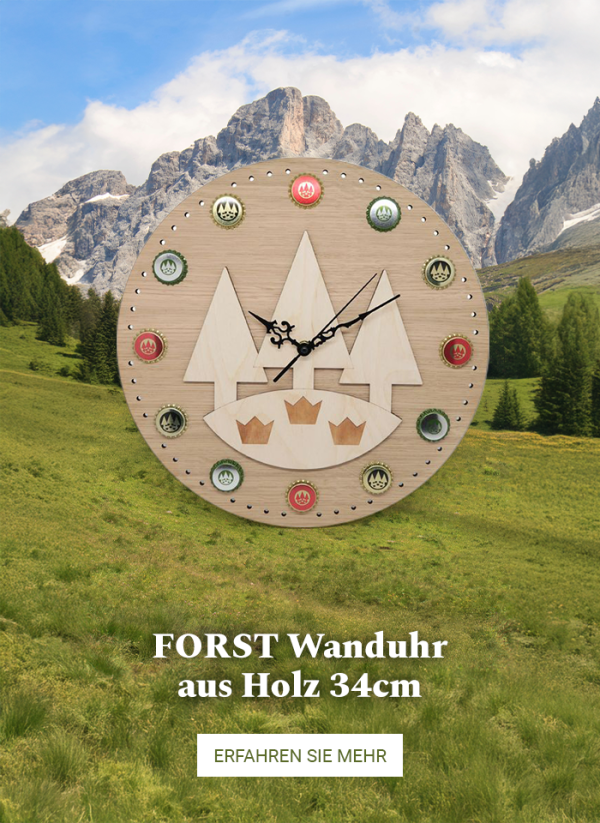 2506-FORST Wanduhr aus Holz 34cm